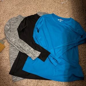 Sport Long Sleeve Shirt Trio - Blue, Black, Gray